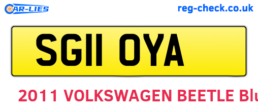 SG11OYA are the vehicle registration plates.
