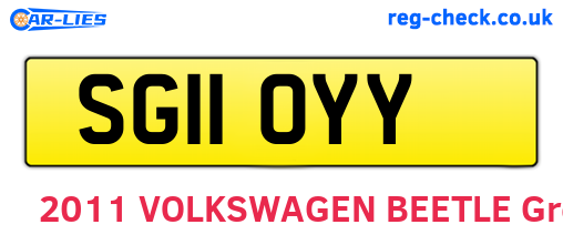 SG11OYY are the vehicle registration plates.