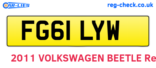 FG61LYW are the vehicle registration plates.