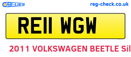 RE11WGW are the vehicle registration plates.