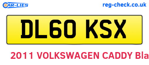 DL60KSX are the vehicle registration plates.