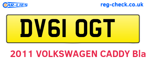 DV61OGT are the vehicle registration plates.
