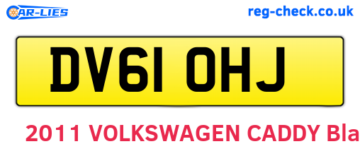 DV61OHJ are the vehicle registration plates.