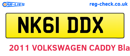 NK61DDX are the vehicle registration plates.