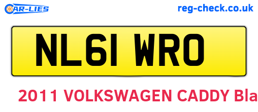 NL61WRO are the vehicle registration plates.