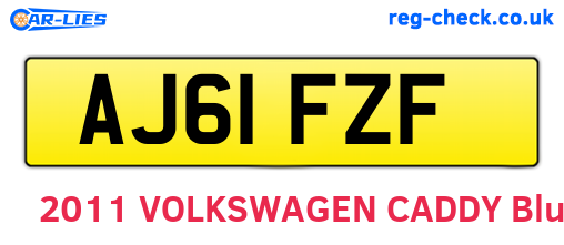 AJ61FZF are the vehicle registration plates.