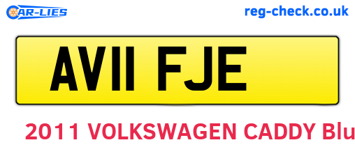 AV11FJE are the vehicle registration plates.