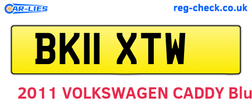 BK11XTW are the vehicle registration plates.