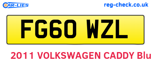 FG60WZL are the vehicle registration plates.