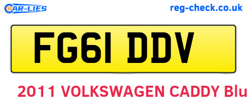 FG61DDV are the vehicle registration plates.