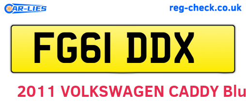 FG61DDX are the vehicle registration plates.