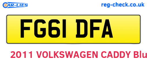 FG61DFA are the vehicle registration plates.