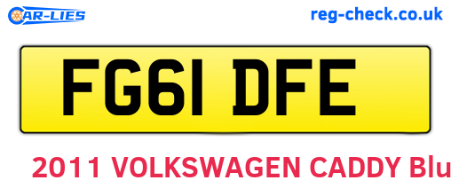 FG61DFE are the vehicle registration plates.