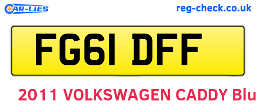 FG61DFF are the vehicle registration plates.