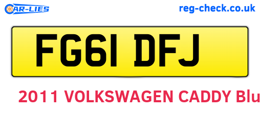 FG61DFJ are the vehicle registration plates.
