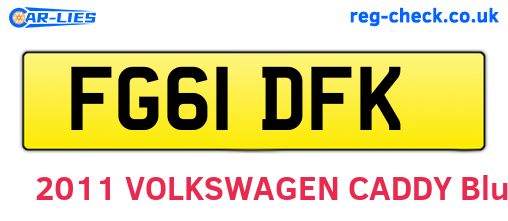 FG61DFK are the vehicle registration plates.