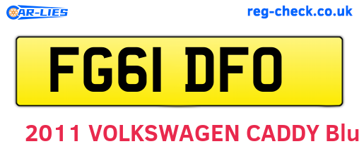 FG61DFO are the vehicle registration plates.