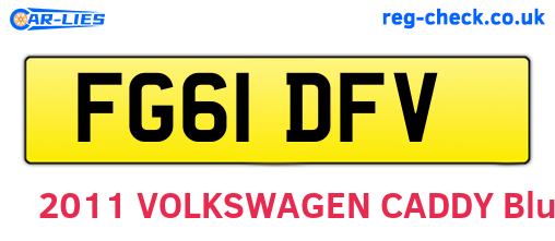 FG61DFV are the vehicle registration plates.
