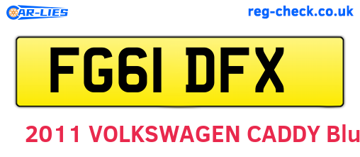 FG61DFX are the vehicle registration plates.