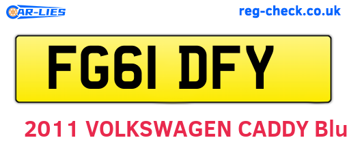 FG61DFY are the vehicle registration plates.
