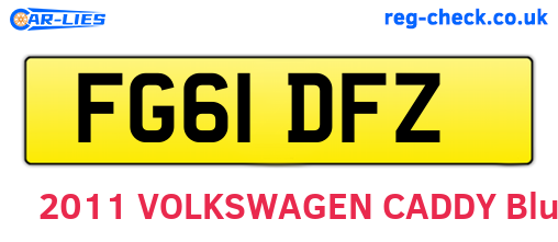 FG61DFZ are the vehicle registration plates.