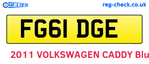 FG61DGE are the vehicle registration plates.
