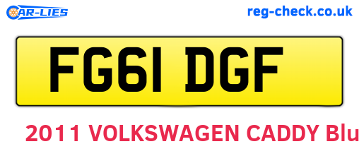 FG61DGF are the vehicle registration plates.