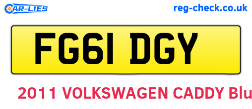 FG61DGY are the vehicle registration plates.