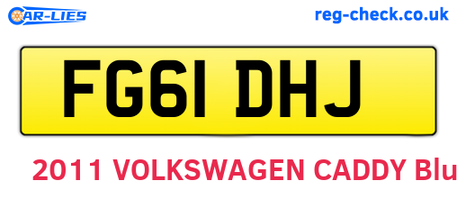 FG61DHJ are the vehicle registration plates.