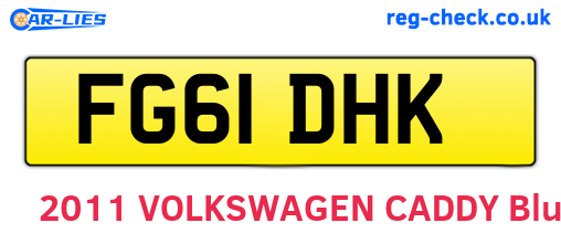 FG61DHK are the vehicle registration plates.