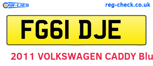 FG61DJE are the vehicle registration plates.