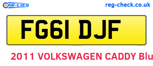 FG61DJF are the vehicle registration plates.