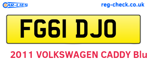 FG61DJO are the vehicle registration plates.