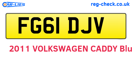 FG61DJV are the vehicle registration plates.