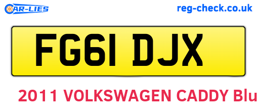 FG61DJX are the vehicle registration plates.