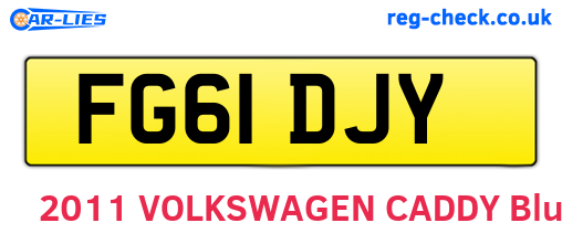 FG61DJY are the vehicle registration plates.