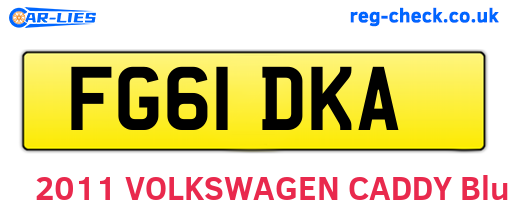 FG61DKA are the vehicle registration plates.
