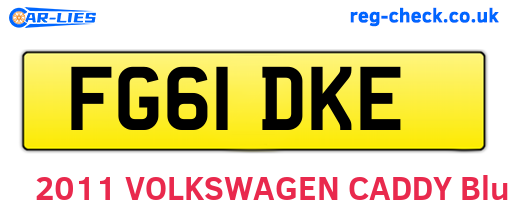 FG61DKE are the vehicle registration plates.