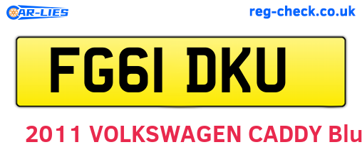 FG61DKU are the vehicle registration plates.