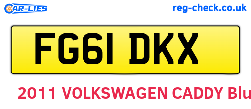 FG61DKX are the vehicle registration plates.