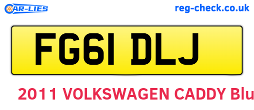 FG61DLJ are the vehicle registration plates.