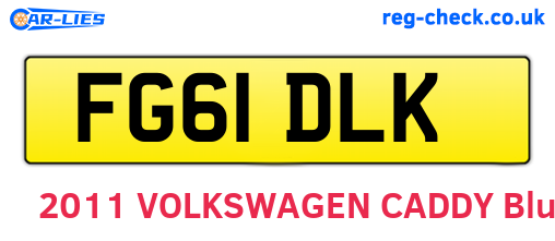 FG61DLK are the vehicle registration plates.