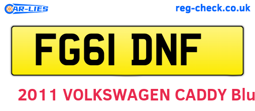 FG61DNF are the vehicle registration plates.