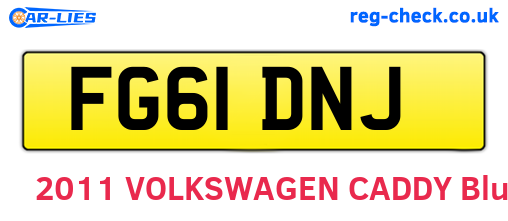 FG61DNJ are the vehicle registration plates.