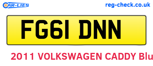 FG61DNN are the vehicle registration plates.