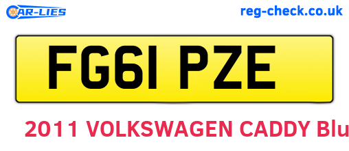 FG61PZE are the vehicle registration plates.