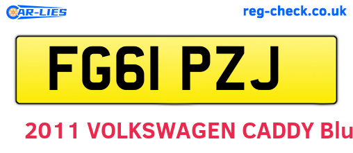 FG61PZJ are the vehicle registration plates.
