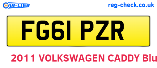 FG61PZR are the vehicle registration plates.