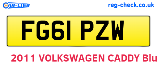FG61PZW are the vehicle registration plates.