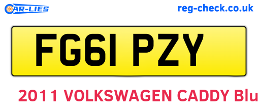 FG61PZY are the vehicle registration plates.